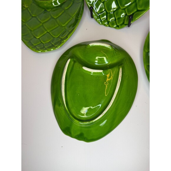 Toscany Italy Italian Artichoke Shape Serving Platter/Plate w/Dip Well Set of 4 - Picture 4 of 4
